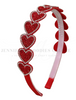 Rhinestone Heart Headbands | Valentine Headbands | RED | Sparkly Valentine Hair Accessories for Girls & Teens, 1 PC 	