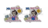 40mm, Ms. Rachel Resins, Cartoon Resins, School Resins, Embellishments, Badge Reel Resins, Hair Bow Center, 2 PCS (2949)