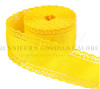 1.5", Scalloped Edge Ribbon, SUNFLOWER YELLOW, Lace Edge Ribbon, 1 YARD