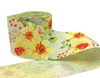 3", Floral Ribbon, Yellow, Double Sided, Daisies, 1 ROLL