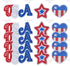 Patriotic Patches, Sequin Patches, Embroidery Iron-On Patches, USA, Stars, Hearts, Suitable For DIY Trucker Caps, Bags, Clothes, Jeans, Jackets, Washable Cloth Patches, 1 PC