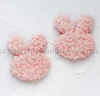 40x45mm, Plush Fabic Bunny Rabbit Appliques, PINK, Easter Felt, Fur Felts, Bunny, Holiday, DIY Crafts, 1 PC