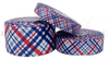Patriotic Ribbon, Plaid, Gingham, Red, White and Blue, Holiday Ribbon, Hair Bow Ribbon, Ribbon for Crafts, Wholesale, PER YARD