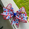 Patriotic Ribbon, Moonstitch Ribbon, Bomb Pop, July 4th, Red Stitched Edge, Wholesale, PER YARD