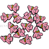 34x27mm, Cheer Bear Beads, Silicone Beads, Carebear Beads, Pink, Keychain Beads, Pen Beads, Focal Beads, Loose Beads, DIY Craft Projects, Non-Toxic, Washable, 1PC 
