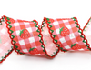 38mm(1-1/2''), Strawberry Ribbon, Fine Linen, Double Layer, Two-Color Hook Ribbon, Plaid, Moonstitch Ribbon, Hair Bow Ribbon, Wholesale, 4-1/2-5 YARDS