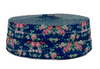 5/8", Floral FOE, Fold Over Elastic, Flowers, Navy, 10 YARDS