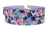 5/8", Floral FOE, Fold Over Elastic, Blue, Pink, Purple Flowers, 10 YARDS