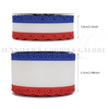 2.5", Scalloped Edge Ribbon, Patriotic Ribbon, Plaid, 4th of July, Hollow Wave, Lace Edge Ribbon, 1 YARD