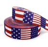 40mm(1.6''), Patriotic Ribbon, Embossing Edge, Fine Linen Ribbon, Stars and Stripes, Hair Bow Ribbon, 4-1/2 - 5YARD ROLL