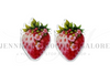 40mm, Strawberry Resins, Planar Resins, Fruit, Cabochons, Flat Back Resins, Badge Reel Resins, Hair Bow Centers, Embellishments, Wholesale Resins, 2PCS
