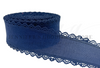 2.5", Linen Ribbon, Scalloped Edge Ribbon, NAVY, Lace Edge Ribbon, Hair Bow Ribbon, 1 YARD
