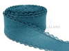 2.5", Linen Ribbon, Scalloped Edge Ribbon, PEACOCK BLUE, Lace Edge Ribbon, Hair Bow Ribbon, 1 YARD
