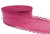 2.5", Linen Ribbon, Scalloped Edge Ribbon, BERRY ROSE, Lace Edge Ribbon, Hair Bow Ribbon, 1 YARD