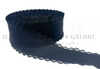 2.5", Linen Ribbon, Scalloped Edge Ribbon, BLACK, Lace Edge Ribbon, Hair Bow Ribbon, 1 YARD