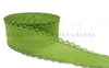 2.5", Linen Ribbon, Scalloped Edge Ribbon, SPRING GREEN, Lace Edge Ribbon, Hair Bow Ribbon, 1 YARD