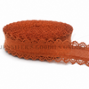 1.5", Linen Ribbon, Scalloped Edge Ribbon, TANGERINE, Lace Edge Ribbon, Hair Bow Ribbon, 1 YARD