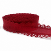 1.5", Linen Ribbon, Scalloped Edge Ribbon, RED, Lace Edge Ribbon, Hair Bow Ribbon, 1 YARD