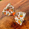 2.5", Linen Ribbon, Scalloped Edge Ribbon, Candy Corn, Halloween Ribbon, Lace Edge Ribbon, Hair Bow Ribbon, 1 YARD