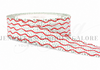 2.5", Linen Ribbon, Scalloped Edge Ribbon, Christmas Cake Stripes, Christmas Ribbon, Lace Edge Ribbon, Hair Bow Ribbon, 1 YARD