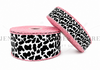 Cow Print Ribbon, Moonstitch Ribbon, Animal Print Ribbon, Pink Stitch, Hair Bow Ribbon, Wholesale Ribbon, PER YARD