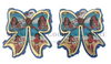 70mm, Princess Resins, Planar Resins, Moana, Coquette Bow, Blue Glitter, Badge Reel Resins, Flat Back Resins, Cabochons, Hair Bow Centers, 2PC