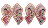 70mm, Princess Resins, Planar Resins, Ariel, Coquette Bow, Pink Glitter, Badge Reel Resins, Flat Back Resins, Cabochons, Hair Bow Centers, 2PC