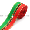 35mm(1.4''), Christmas Ribbon, Gold Edge, Grosgrain, Center Moonstitch, 4-1/2 - 5 YARD