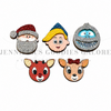 SMALL Wooden Embellishments, Christmas Laser-Cut Wooden Embellishments, Rudolph, Printed Wood, Glitter Wooden Embellishments, Wooden Characters, Hair Bow Centers, DIY Earrings, 5 PC SET 