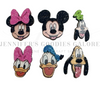 SMALL Wooden Embellishments, Disney, Laser-Cut Wooden Embellishments, Mickey and Minnie, Printed Wood, Glitter Wooden Embellishments, Wooden Characters, Hair Bow Centers, DIY Earrings, 6 PC SET