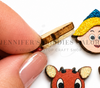 SMALL Wooden Embellishments, Disney, Laser-Cut Wooden Embellishments, Mickey and Minnie, Printed Wood, Glitter Wooden Embellishments, Wooden Characters, Hair Bow Centers, DIY Earrings, 6 PC SET
