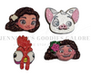 SMALL Wooden Embellishments, Disney, Laser-Cut Wooden Embellishments, Moana, Maui, Printed Wood, Glitter Wooden Embellishments, Wooden Characters, Hair Bow Centers, DIY Earrings, 4 PC SET