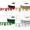 1.2", Christmas Rick Rack, Gingerbread Ribbon, Stars, Christmas Trim, Glitter, Ric Rac, Wholesale, PER YARD