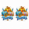 40mm, Fall Resins, Thanksgiving, Give Thanks, Blue Pumpkins, Flat Back, Badge Reel Resins, Hair Bow Centers, Cabochons, Wholesale Resins, 2PC (2211)