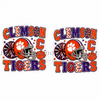 40mm, Football Resins, Planar Resins, Clemson Tigers, Flat Backs, Embellishments, Badge Reel Resins, Hair Bow Centers, Cabochons, Wholesale Resins, 2PCS 