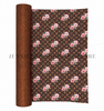 12x53.5", Fashion Designer Leather, LV Leather Roll, Pink Flowers, Double Sided, Brown Glitter, Key FOB Leather, Hair Bow Leather, 1 ROLL