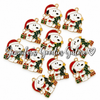 23x20mm, Christmas Charms, Enamel, Snoppy Charms, Small Charm Pendants, Necklace Charms, Charms for Bracelets, Holiday Charms, Wholesale Charms, 2PCS