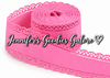 1.5", Scalloped Edge Ribbon, ROSE BLOOM, Eyelet Ribbon, Lace Edge Ribbon, 1 YARD