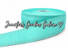 2.5", Scalloped Edge Ribbon, AQUA, Eyelet Ribbon, Lace Edge Ribbon, Hollow Edge, Hair Bow Ribbon, 1 YARD 