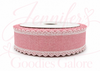 2.5", Linen Ribbon, Scalloped Edge Ribbon, Vintage Rose Ribbon, White Lace Edge Ribbon, Hair Bow Ribbon, 1 YARD