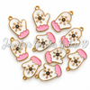 1.2", Christmas Charms, Enamel, Mitten Charms, Small Charm Pendants, Necklace Charms, Charms for Bracelets, Holiday Charms, Wholesale Charms, 2PCS