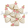 1.2", Christmas Charms, Enamel, White Christmas Tree Charms, Small Charm Pendants, Necklace Charms, Charms for Bracelets, Holiday Charms, Wholesale Charms, 2PCS