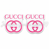 44mm, Gucci Resins, Pink Logo, Designer Logo Resins, Planar resins, Flat Back Resins, Hair Bow Centers, Badge Reel Resins, Cabochons, Wholesale Resins, 2PCS