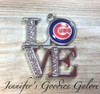 26*31mm Love Cubs Rhinestone Charm, Cubs Charm, Bracelet Charms, Necklace Charms, Baseball Charm (504)