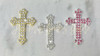 24*16mm, Rhinestone Cross Embellishments, Baptism, 1st Communion, Confirmation, Flat Back Cross, Rhinestone Cross, Cross Button, Cross Embellishment, 1PC  (201)