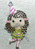 38x50mm Brunette Birthday Girl Rhinestone Pendant, Birthday Hat, Party Pendant, Chunky Necklace Beads, Wholesale Pendant, Birthday Pendant, Happy Birthday, (646)
