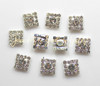 12mm, Rhinestone Crystal Button, Square Rhinestones, Flat Back, Flower Centers, Wholesale Embellishments, Rhinestone Buttons - 5PC