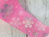 3", Pink Snowflake Ribbon, Silver Foil, Snowflake Ribbon, Winter Ribbon, Holiday Ribbon, Christmas Ribbon, DIY Cheer Bows, Wholesale Ribbon, PER YARD