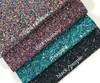 20x29cm (8" x 11.41"), Chunky Glitter Synthetic Leather, Rainbow Glitter Fabric, Confetti Glitter Leather, Jelly Fabric Sheet, Chunky Glitter, Leather Fabric, Mermaid Faux Leather Fabric Sheet, Fabric, DIY Hair Bows, 1 Sheet (81)