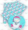 20x34cm (7.8" x 13.4"), Snowman Fabric, Christmas Fabric, Synthetic Leather, Winter Leather Fabric, Snow Girl Fabric Sheet, Faux Leather Fabric Sheet, Fabric, DIY Leather Bows, 1 Sheet (128)